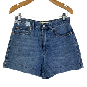 GAP Blue‎ Denim Super High Rise Stars & Bandana Jean Shorts